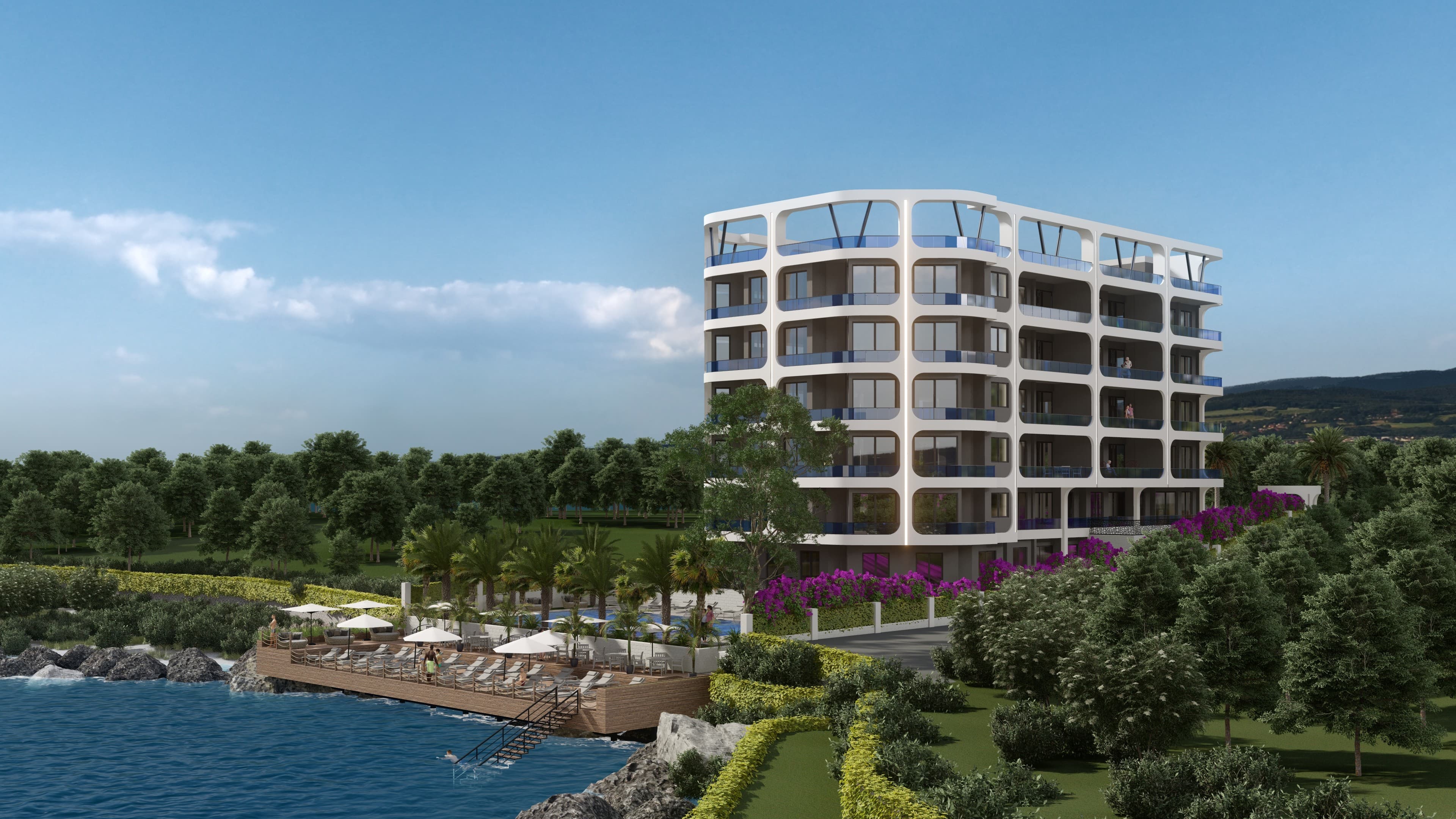 Luxury apartments with sea view in Mersin, Erdemli