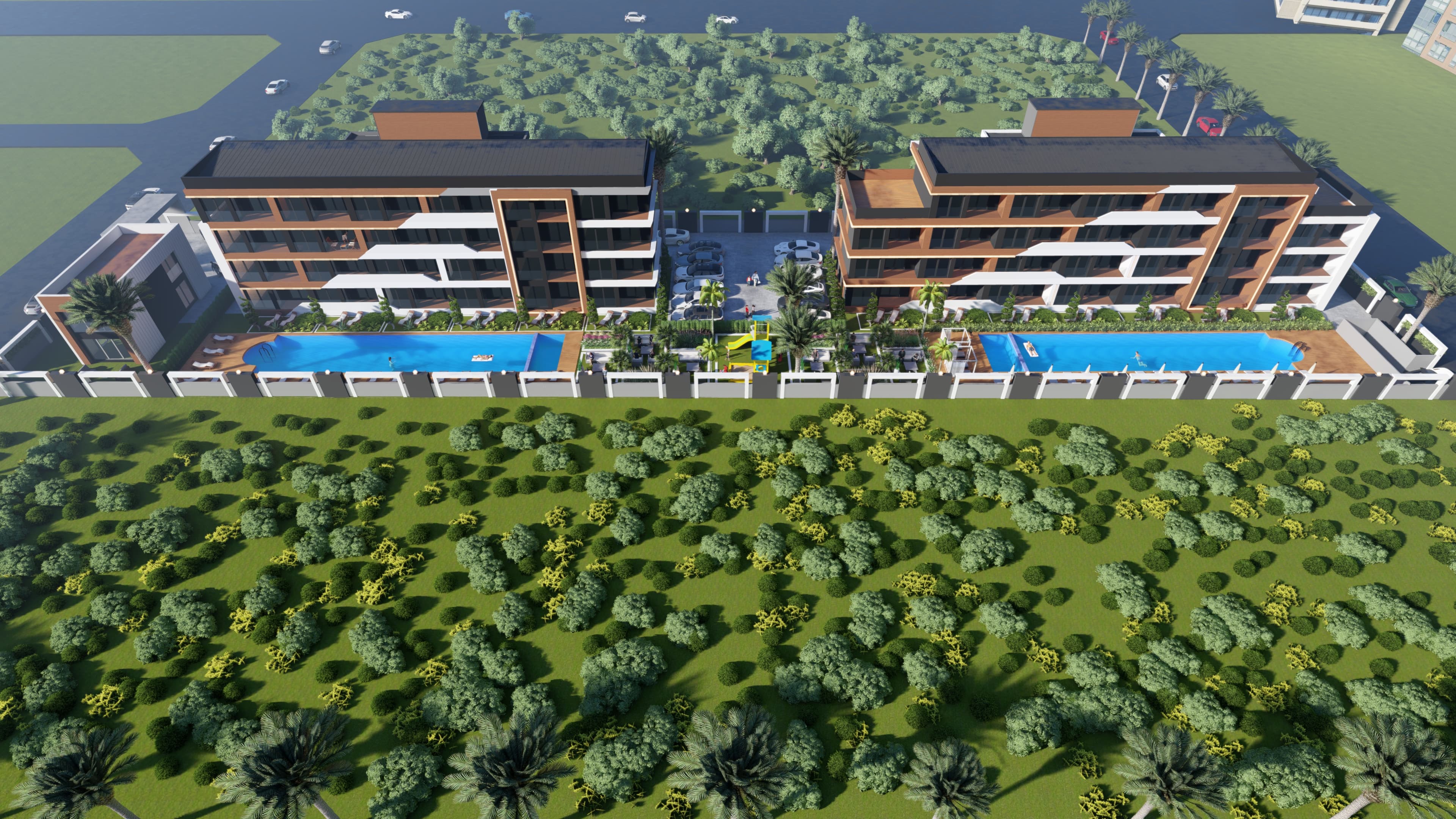 Apartments in a modernly designed complex in Antalya, Altıntaş