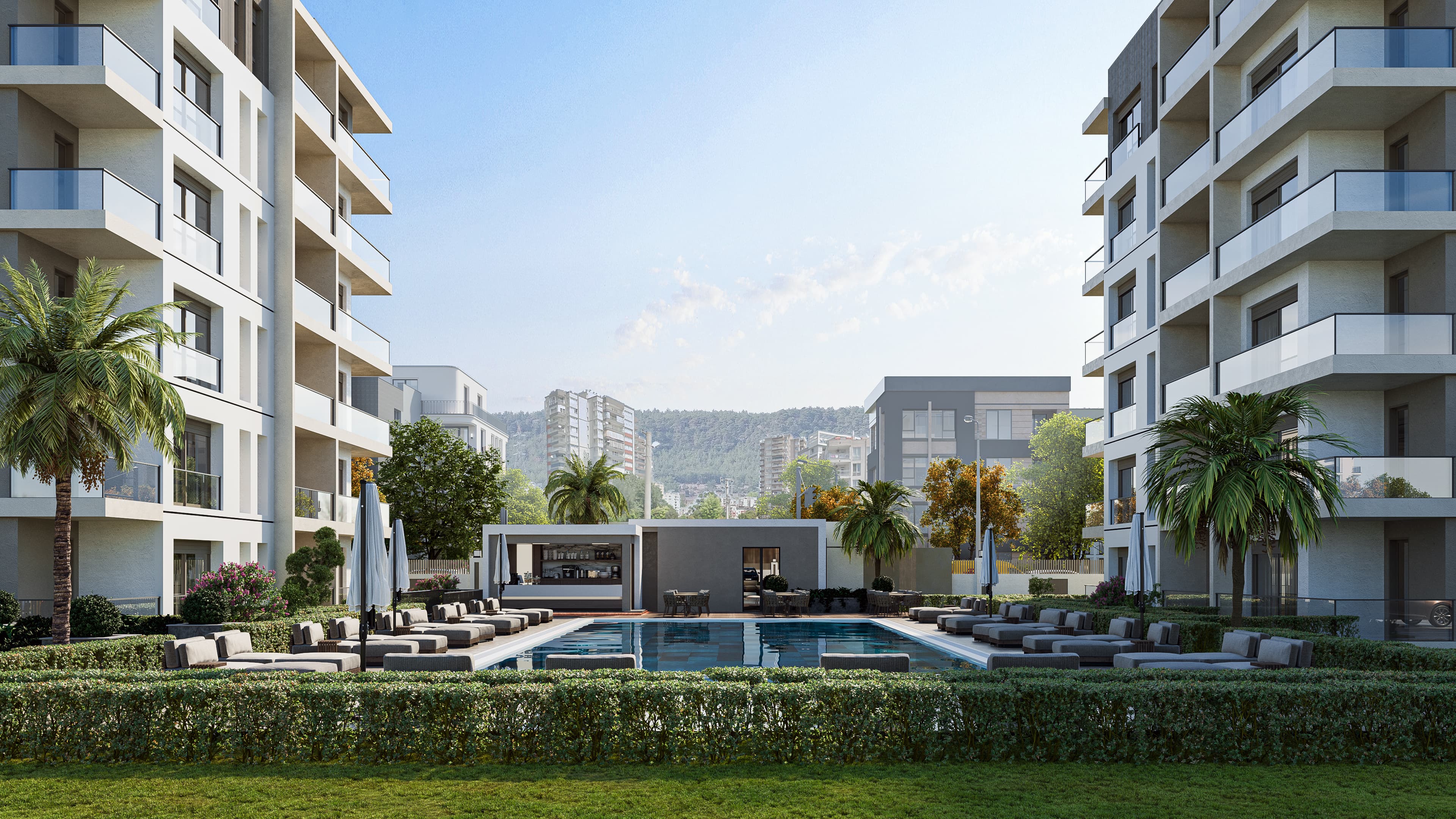 Stylish apartments in a modernly designed complex in Antalya, Altıntaş