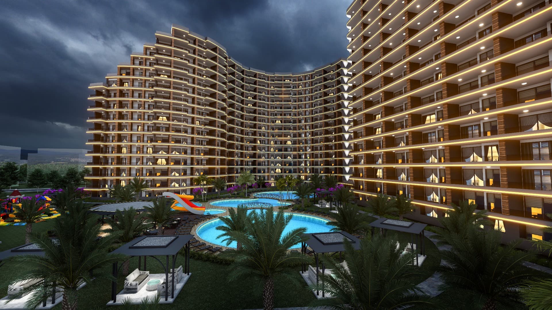 Luxury apartments in a hotel concept project in Mersin, Erdemli