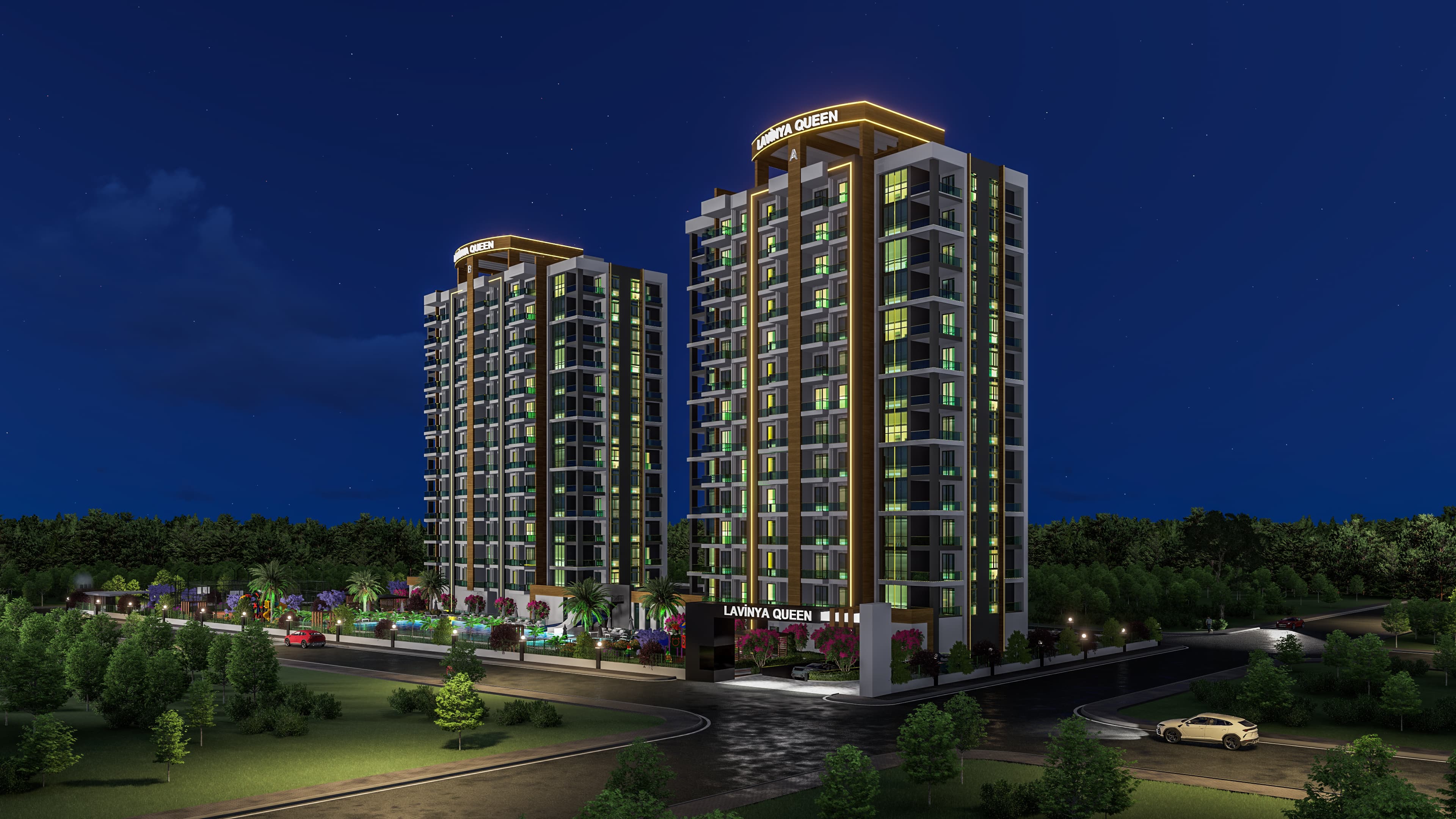 Apartments in a complex with amenities close to the sea in Mersin, Mezitli